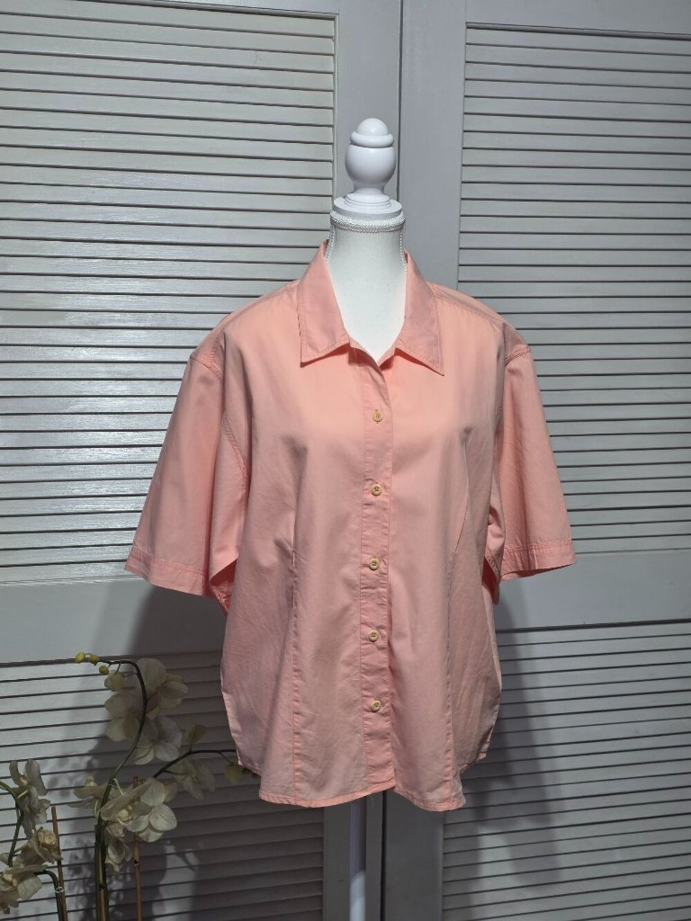 NWT Patagonia Womens Peach Button-Down Short Sleeve Lightweight Shirt  Sz M 3873